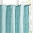 Pemberly Row Polyester Microfiber Shower Curtain in Aqua Blue/Silver