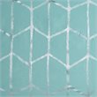 Pemberly Row Polyester Microfiber Shower Curtain in Aqua Blue/Silver