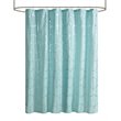 Pemberly Row Polyester Microfiber Shower Curtain in Aqua Blue/Silver