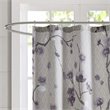 Pemberly Row Cotton Printed Cherry Blossom Shower Curtain in Purple