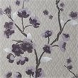 Pemberly Row Cotton Printed Cherry Blossom Shower Curtain in Purple