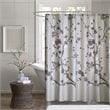 Pemberly Row Cotton Printed Cherry Blossom Shower Curtain in Purple