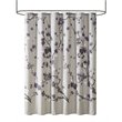 Pemberly Row Cotton Printed Cherry Blossom Shower Curtain in Purple