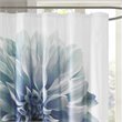 Pemberly Row Contemporary Cotton Printed Shower Curtain in Aqua Blue