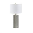 Pemberly Row Contemporary Fabric and Ceramic Table Lamp in Gray
