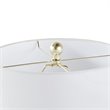 Pemberly Row Contemporary Fabric and Ceramic Table Lamp in Gray
