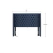 Pemberly Row Wood and Polyester Fabric King Headboard in Navy