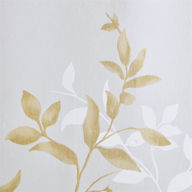 Pemberly Row Contemporary Polyester Burnout Window Panel in White/Yellow