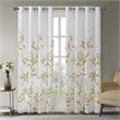 Pemberly Row Contemporary Polyester Burnout Window Panel in White/Yellow