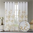 Pemberly Row Contemporary Polyester Burnout Window Panel in White/Yellow