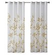 Pemberly Row Contemporary Polyester Burnout Window Panel in White/Yellow