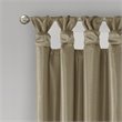 Pemberly Row Faux Silk Twist Tab Blackout Window Curtain in Bronze
