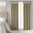 Pemberly Row Faux Silk Twist Tab Blackout Window Curtain in Bronze
