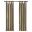 Pemberly Row Faux Silk Twist Tab Blackout Window Curtain in Bronze