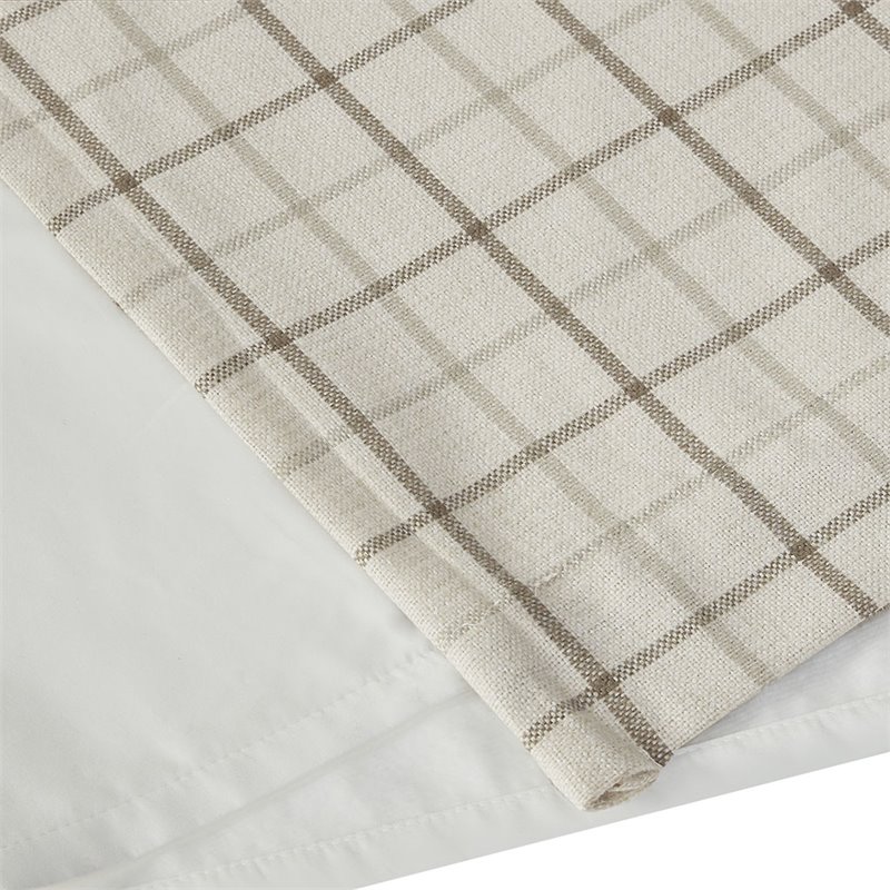 Pemberly Row Polyester Tab Top Panel with Fleece Lining in Natural