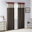 Pemberly Row Polyester Fabric Window Panel with Lining in Brown/Red