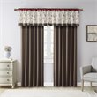 Pemberly Row Polyester Fabric Window Panel with Lining in Brown/Red