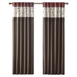 Pemberly Row Polyester Fabric Window Panel with Lining in Brown/Red