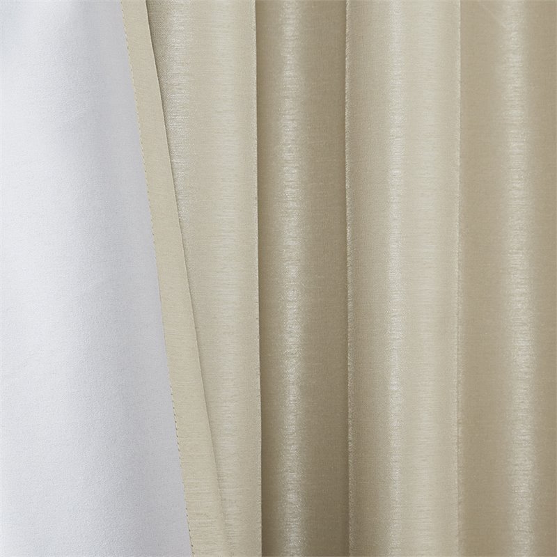 Pemberly Row Polyester Faux Silk Twisted Tab Panel in Champagne Gold