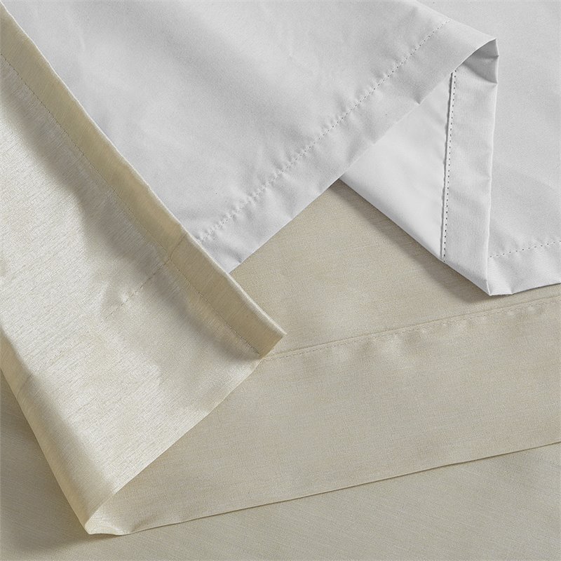Pemberly Row Polyester Faux Silk Twisted Tab Panel in Champagne Gold
