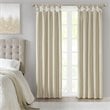 Pemberly Row Polyester Faux Silk Twisted Tab Panel in Champagne Gold