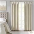 Pemberly Row Polyester Faux Silk Twisted Tab Panel in Champagne Gold