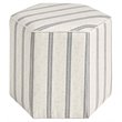 Pemberly Row Polyester Fabric and Wood Accent Ottoman in Natural