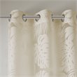 Pemberly Row Polyester Fabric Palm Leaf Burnout Window Sheer in Natural