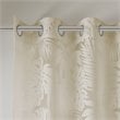 Pemberly Row Polyester Fabric Palm Leaf Burnout Window Sheer in Natural