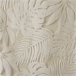 Pemberly Row Polyester Fabric Palm Leaf Burnout Window Sheer in Natural