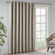 Pemberly Row Polyester Fabric Heathered Window Panel in Taupe Gray