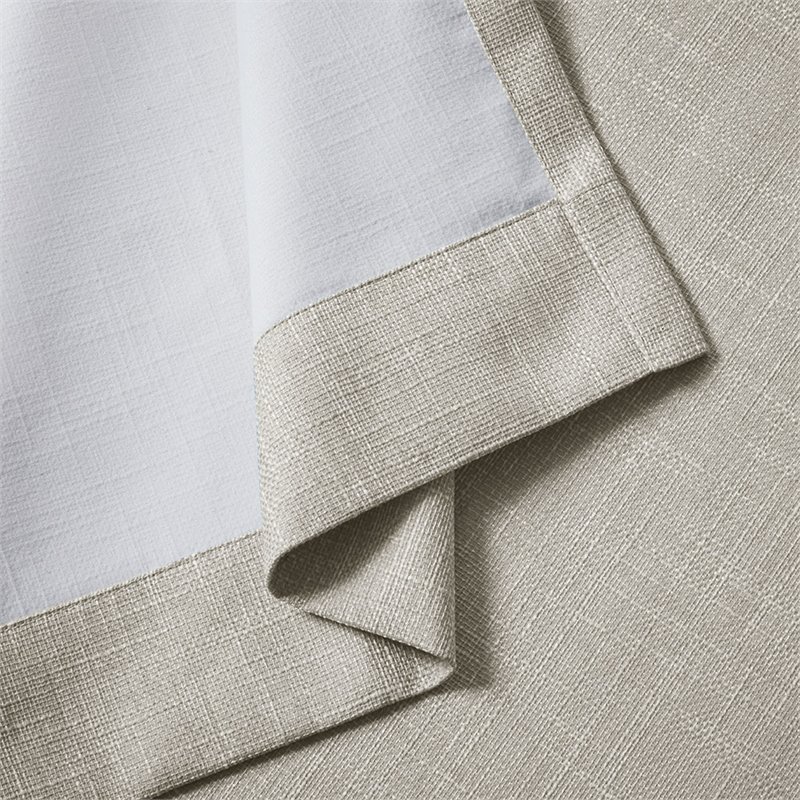 Pemberly Row Polyester Fabric Heathered Window Panel in Taupe Gray