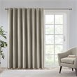 Pemberly Row Polyester Fabric Heathered Window Panel in Taupe Gray