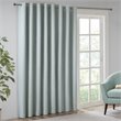 Pemberly Row Polyester Fabric Heathered Window Panel in Aqua Blue