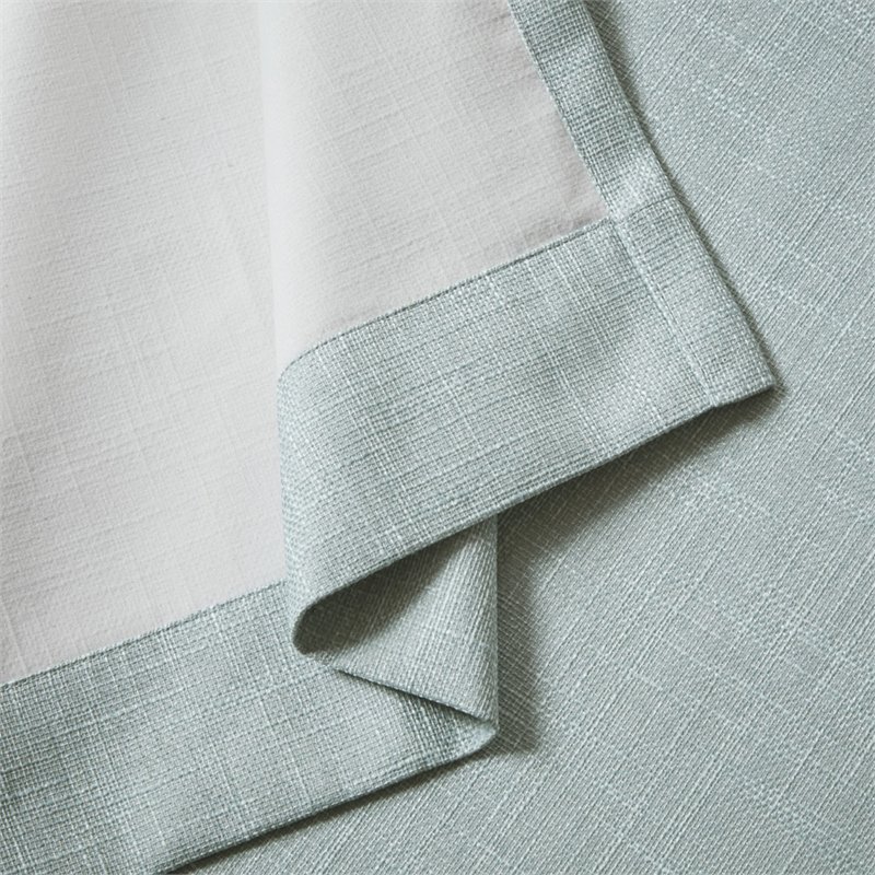 Pemberly Row Polyester Fabric Heathered Window Panel in Aqua Blue