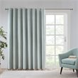 Pemberly Row Polyester Fabric Heathered Window Panel in Aqua Blue
