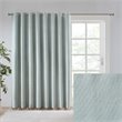 Pemberly Row Polyester Fabric Heathered Window Panel in Aqua Blue
