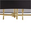 Pemberly Row Transitional Metal and Fabric Chandelier in Black/Gold