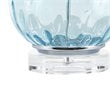 Pemberly Row Contemporary Glass and Cotton Table Lamp in Blue