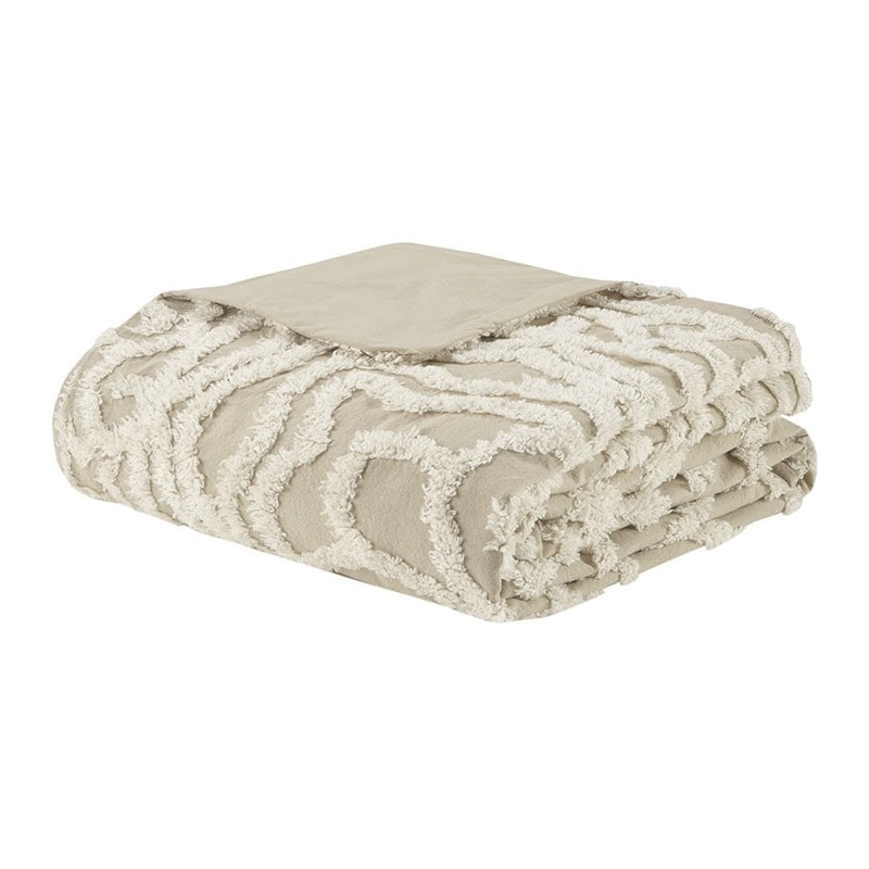 Pemberly Row Cotton Tufted King/Cal King Duvet Cover Set in Brown