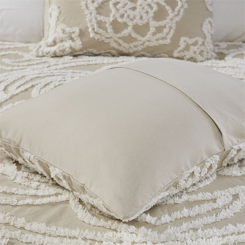 Pemberly Row Cotton Tufted King/Cal King Duvet Cover Set in Brown