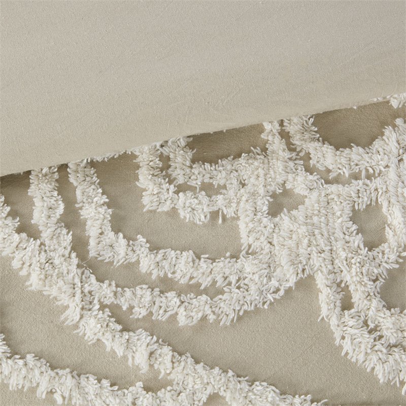 Pemberly Row Cotton Tufted King/Cal King Duvet Cover Set in Brown