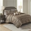 Pemberly Row 6-Piece Polyester Jacquard Coverlet Set in Brown