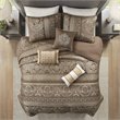 Pemberly Row 6-Piece Polyester Jacquard Coverlet Set in Brown
