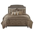 Pemberly Row 6-Piece Polyester Jacquard Coverlet Set in Brown