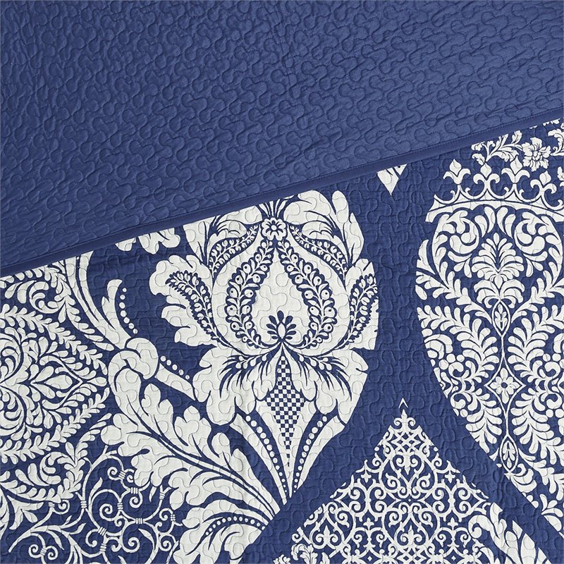 Pemberly Row 6-Piece 100 Percent Cotton Printed Coverlet Set in Blue