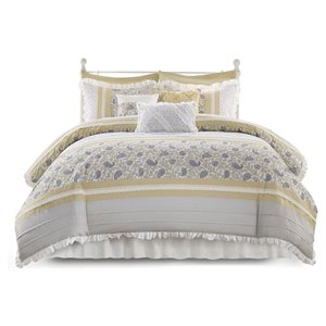 Pemberly Row 9-Piece Polyester Cotton Percale Comforter Set in Yellow