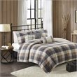 Pemberly Row 100 Percent Polyester Herringbone Printed Coverlet Set in Brown
