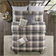 Pemberly Row 100 Percent Polyester Herringbone Printed Coverlet Set in Brown