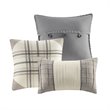 Pemberly Row 100 Percent Polyester Herringbone Printed Coverlet Set in Brown